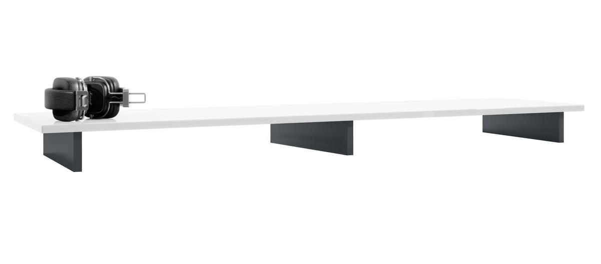 TVAUFSATZ Game Schwarz matt / Weiß Hochglanz - Weiß Hochglanz/Schwarz, Holzwerkstoff (138.5/9.5/34.5cm) - Vladon