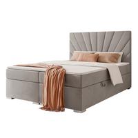BOXBETT 160x200 cm mit Topper - Hellgrau, Holzwerkstoff/Textil (160/200cm) - Idohome