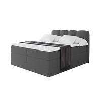 BOXSPRINGBETT mit Matratze H3/H4 - NINA KING - 200x200 cm Grau - Titanfarben, Holzwerkstoff (200/200cm) - ALTDECOR