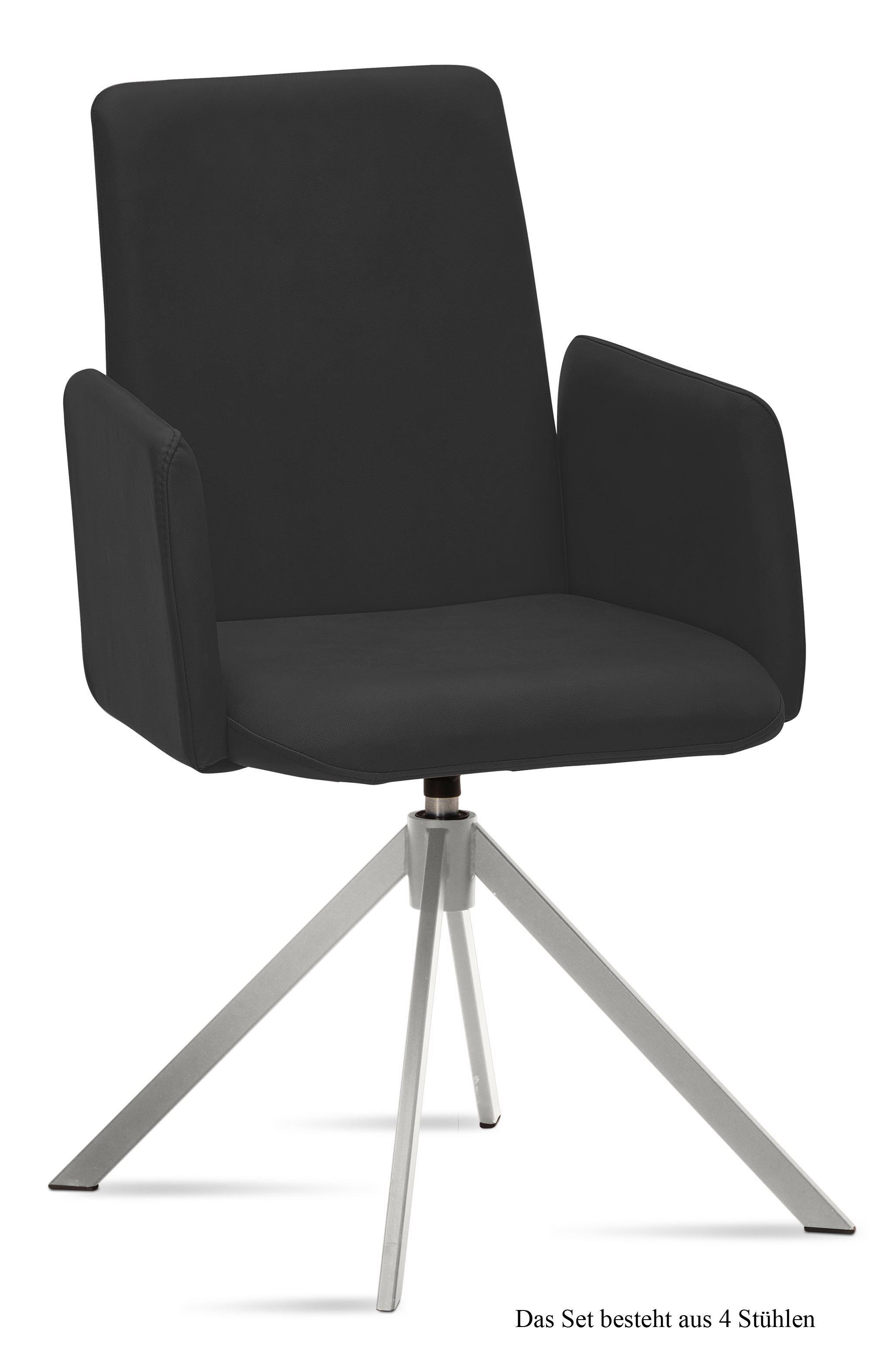 ARMLEHNSTUHL drehbar (4er-Set) Dreama 52x92x60 Edelstahl/Anthrazit - Edelstahlfarben/Anthrazit, Kunststoff (60/92/52cm) - 58aufmkessel