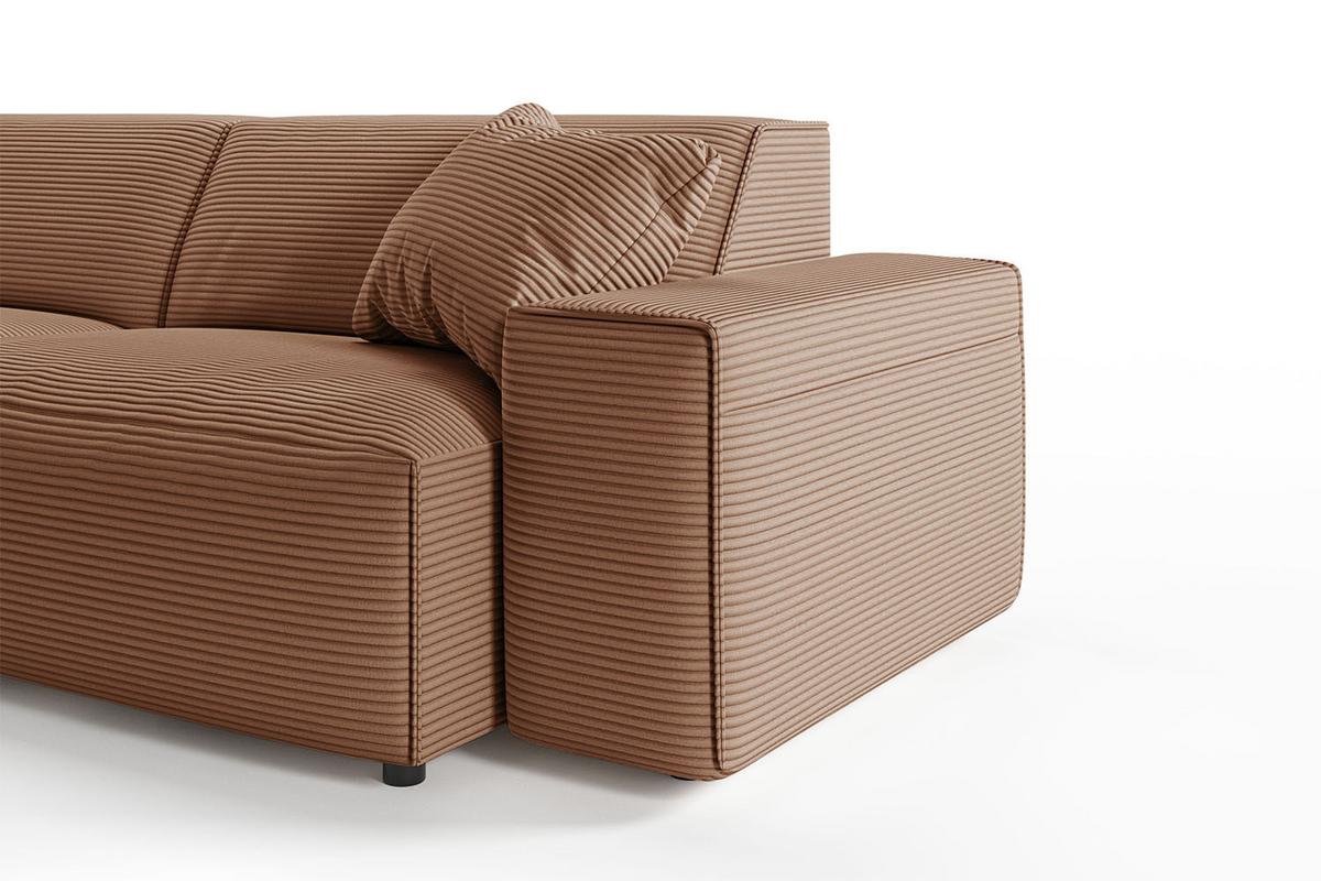 ECKSOFA RANI Braun Cord - Schwarz/Braun, Kunststoff/Textil (299/189cm) - KAWOLA
