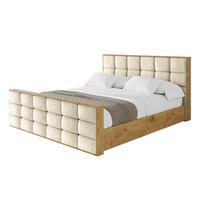 POLSTERBETT mit Bettkasten, Fußteil und Lattenrost, Boxbett ohne Matratze - ENZO2-Z 180x200 Beige - Ecru, Holzwerkstoff/Textil (180/200cm) - ALTDECOR