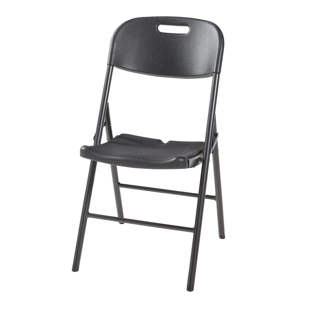 KLAPPSTUHL Ljusnarsberg - Schwarz, Kunststoff/Metall (46/87/53cm) - [en.casa]