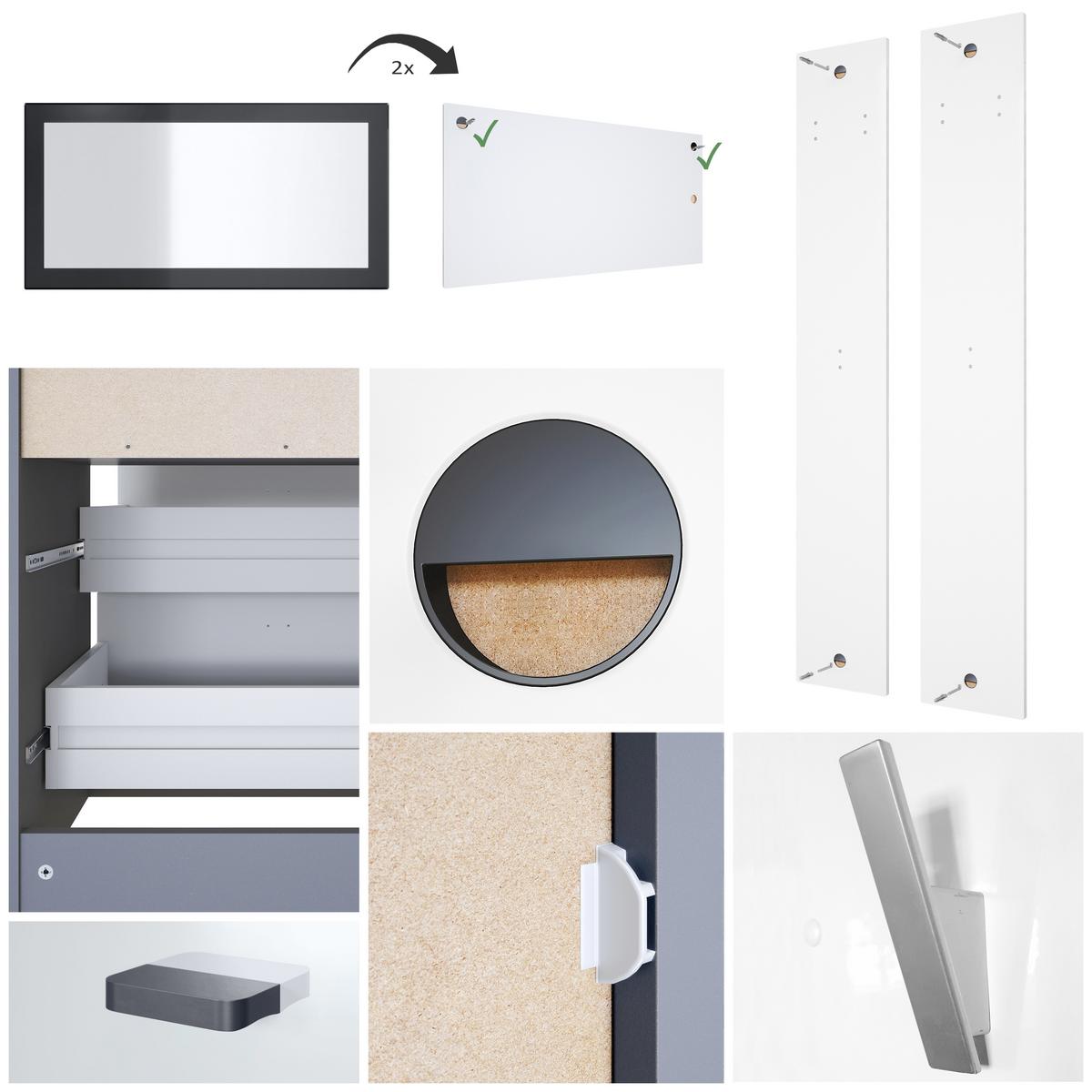 GARDEROBE Pino Avola-Anthrazit - Anthrazit, Holzwerkstoff (130/185/36cm) - Vladon