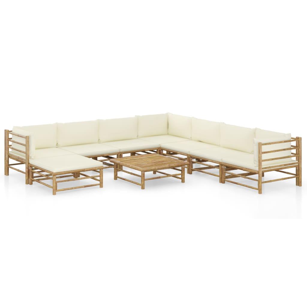 GARTENSET Retzlaff 9-teilig - Weiß, Naturmaterialien - Nettlife