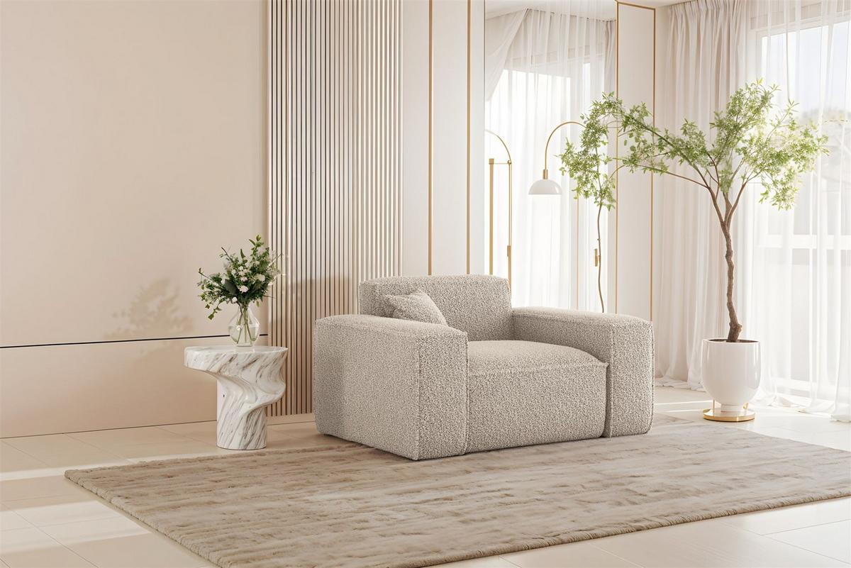SESSEL Celes Premium In Sven - Hellbraun, Holzwerkstoff/Textil (121/73/90cm) - Fun Möbel