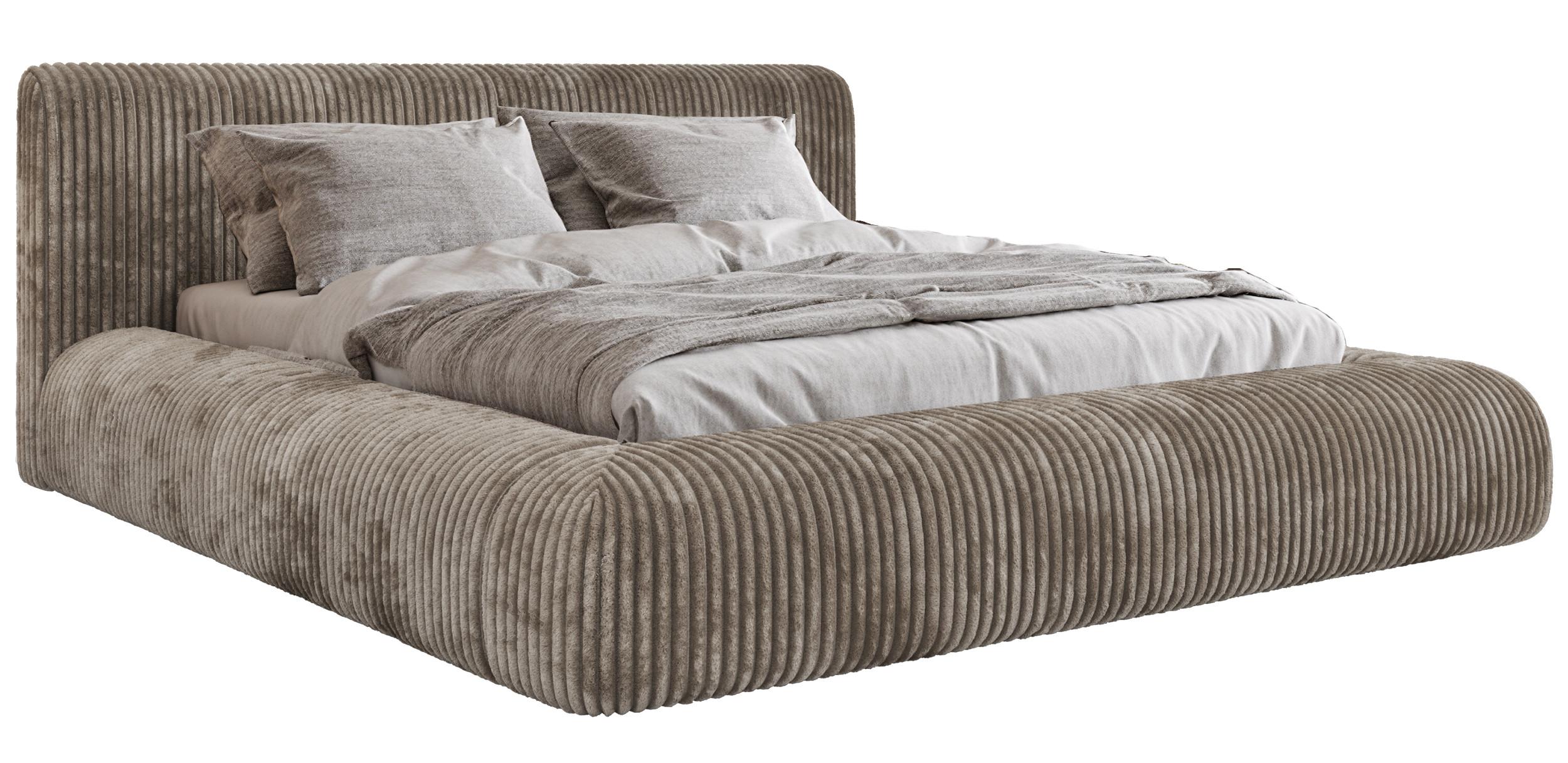 POLSTERBETT TILBEA CLASSIC 160/200 - Hellbraun Cordstoff - ohne Matratze - Hellbraun, Textil (160/200cm) - MKS