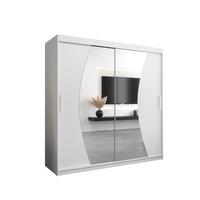 SCHWEBETÜRENSCHRANK 200/200/62 2-türig - Silberfarben/Weiß, Holz/Kunststoff (200/200/62cm) - MÖBEL KRYSPOL