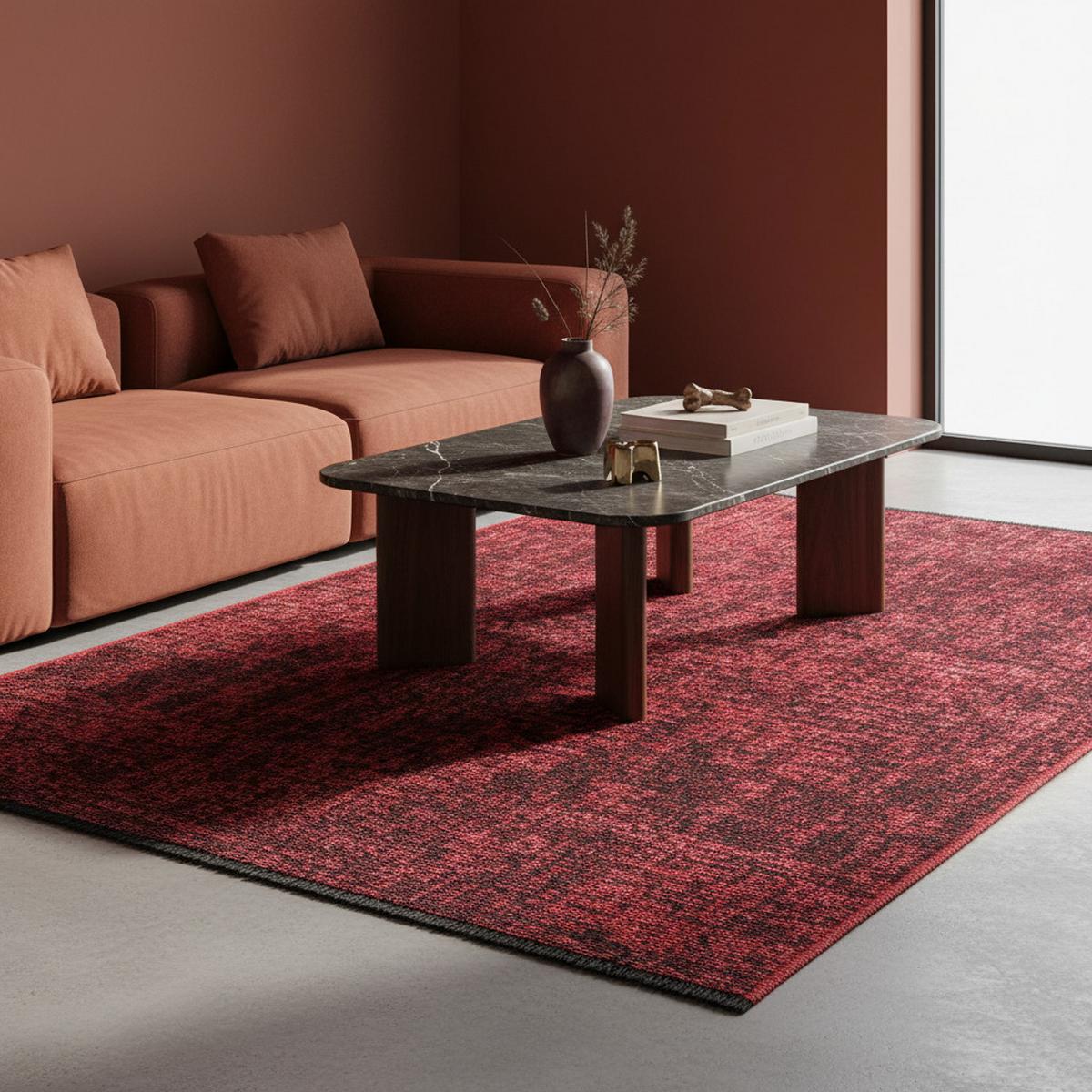 TEPPICH aus Baumwolle Waschbar KOFEL in Rot, einfarbig, 80 x 250 cm - Rot, Textil (250/80cm) - KADIMA DESIGN