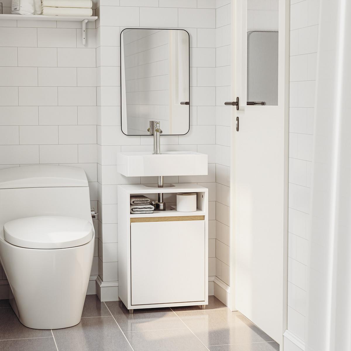 UNTERSCHRANK für Waschbecken BZR222-W - Ahornfarben, Fell (40/60/36cm) - SoBuy
