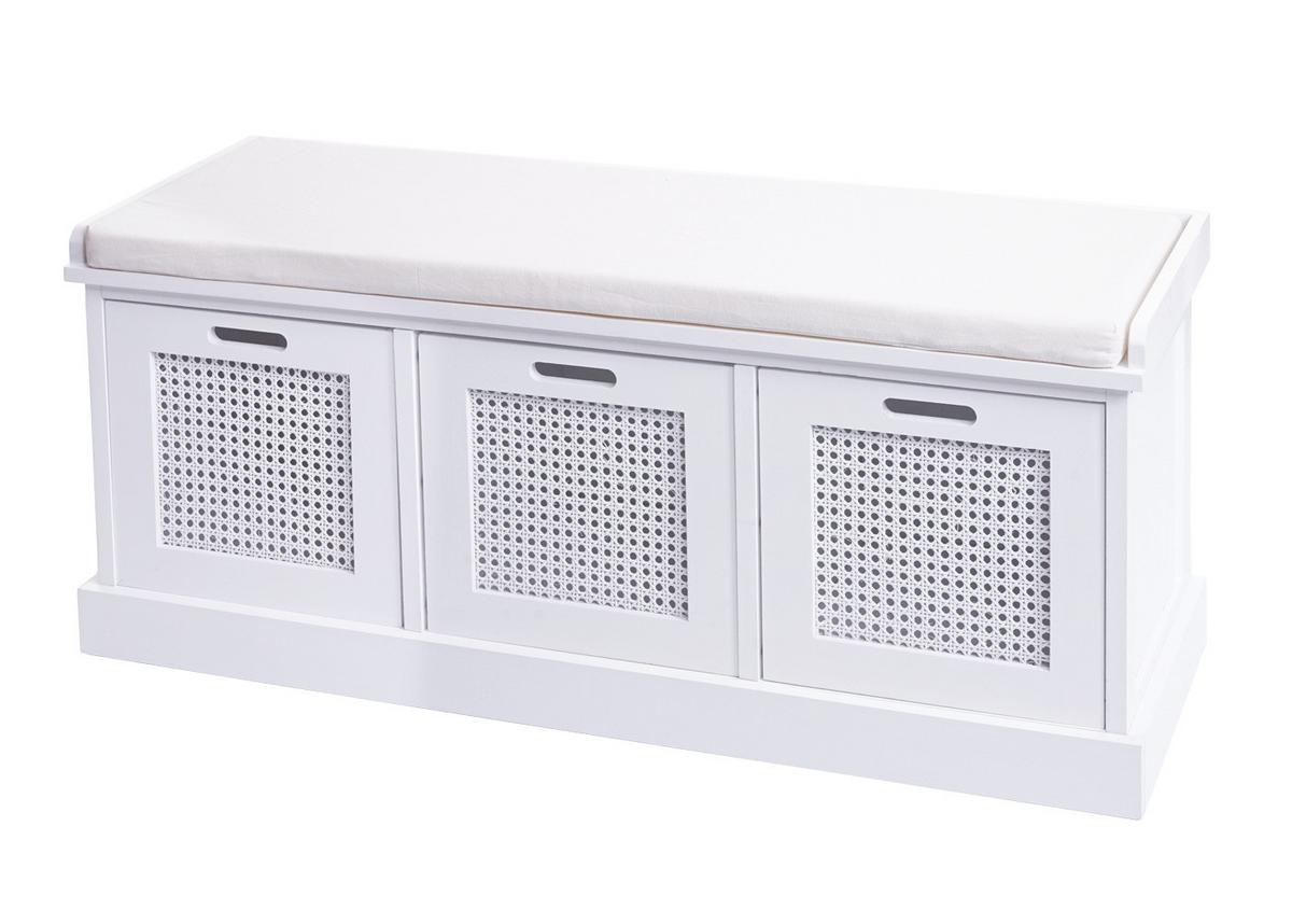 SITZBANK AUFBEWAHRUNGSBOXEN Cremeweiß - Creme/Weiß, Holz (110/47/40cm) - MCW