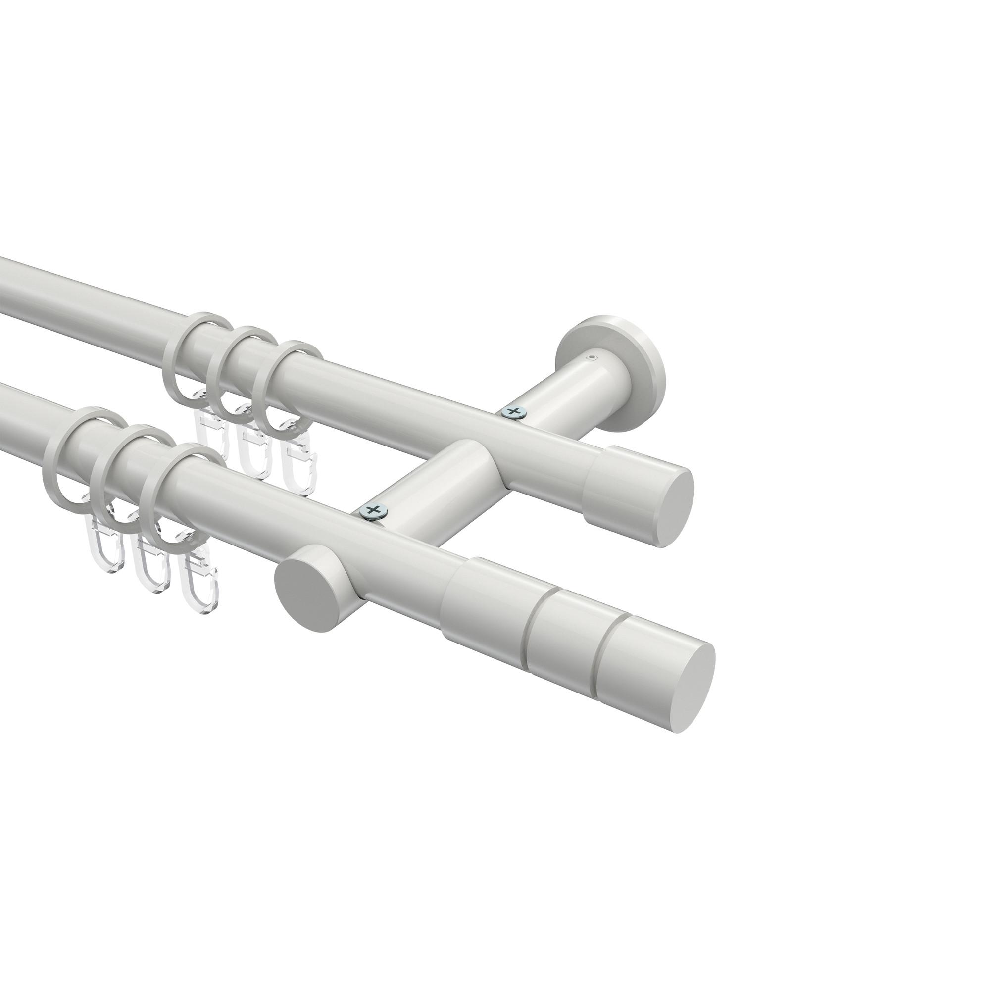 GARDINENSTANGE Platon Elanto 480 cm (geteilt in 3 x 160 cm), 2-läufig, 20 mm Ø Weiß - Weiß, Metall (480cm) - INTERDECO