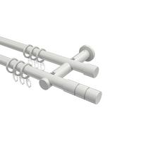 GARDINENSTANGE Platon Elanto 480 cm (geteilt in 3 x 160 cm), 2-läufig, 20 mm Ø Weiß - Weiß, Metall (480cm) - INTERDECO
