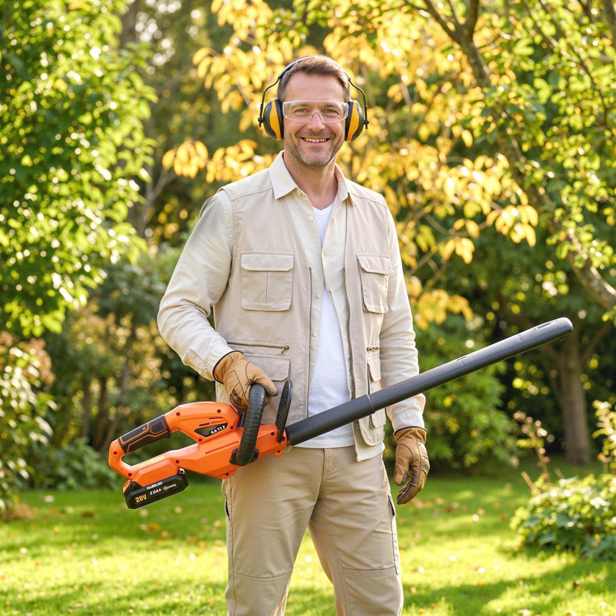 HECKENSCHERE ABS 65Mn Orange - Orange, Kunststoff (19/17/94cm) - Outsunny