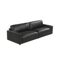 SOFA MARLIN Schwarz Lederfaserstoff - Schwarz, Leder/Kunststoff (262/80/100cm) - KAWOLA