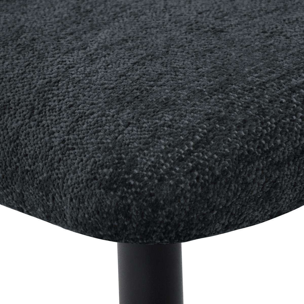 ARMLEHNENSTUHL Velto im Bouclestoff mit Metallbeinen, Anthrazit - Anthrazit/Schwarz, Metall (55/77/51cm) - Beautysofa