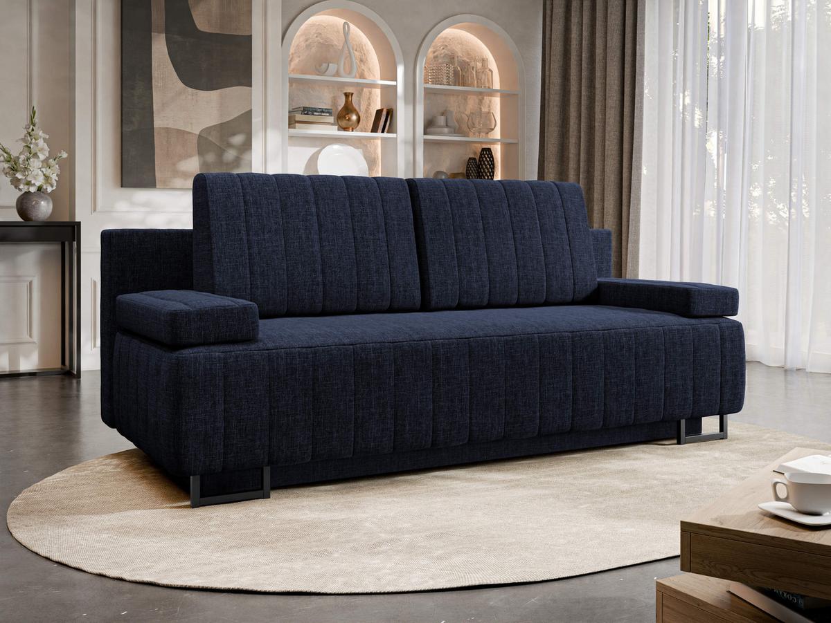 SCHLAFSOFA Laguna - Schwarz/Dunkelblau, Holz/Textil (200/90/90cm) - MIRJAN24