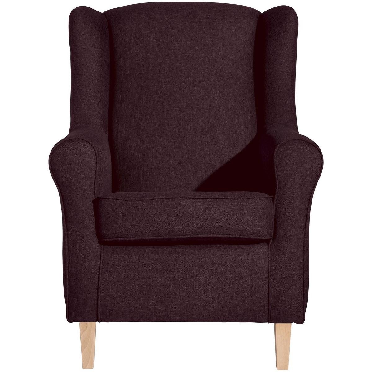OHRENSESSEL Karlen Bezug Flachgewebe Buche natur / burgund - Brombeere/Buchefarben, Kunststoff (86/103/77cm) - 58aufmkessel