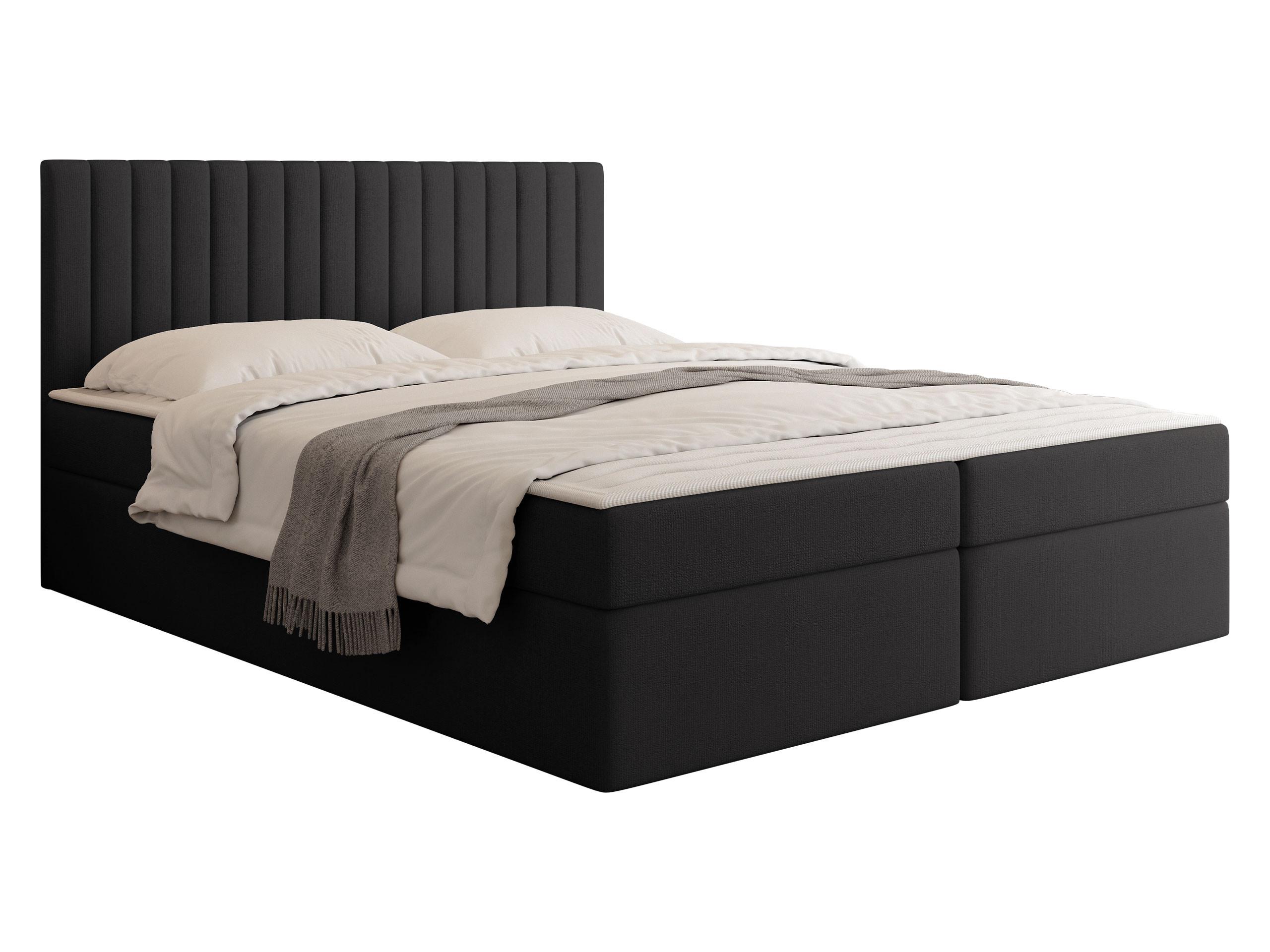 BOXBETT Tirulo - H3 - Dunkelgrau/Schwarz, Holzwerkstoff/Kunststoff (160/200cm) - MIRJAN24