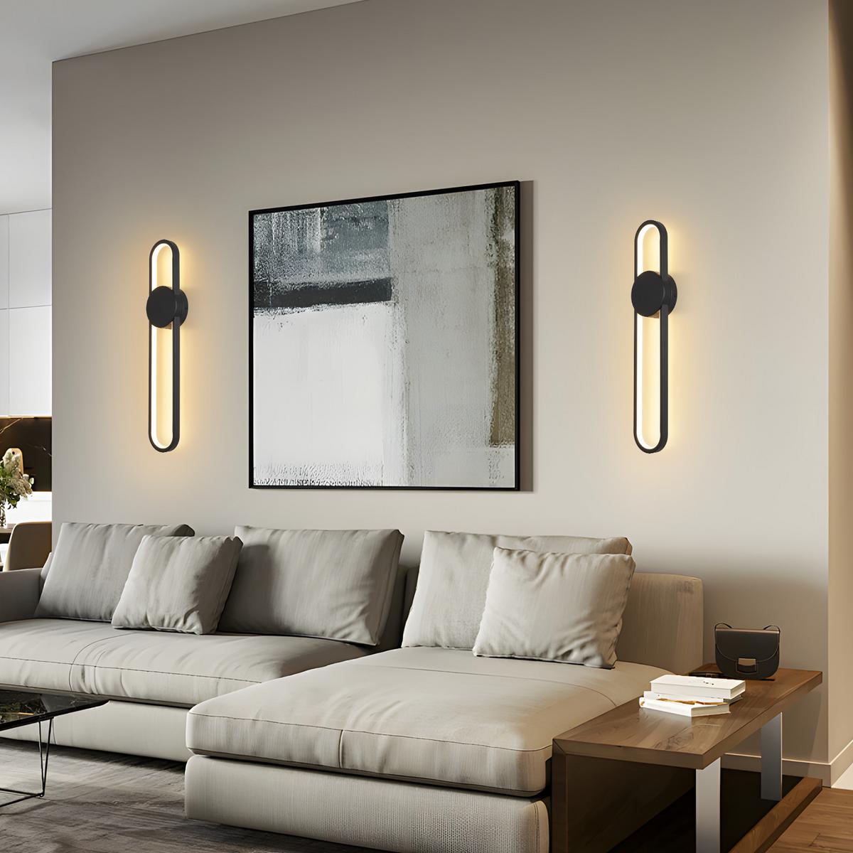 LED-WANDLEUCHTE Blinkor 60/12/5.5 cm - Schwarz, Metall (12/5.5/60cm) - ZMH