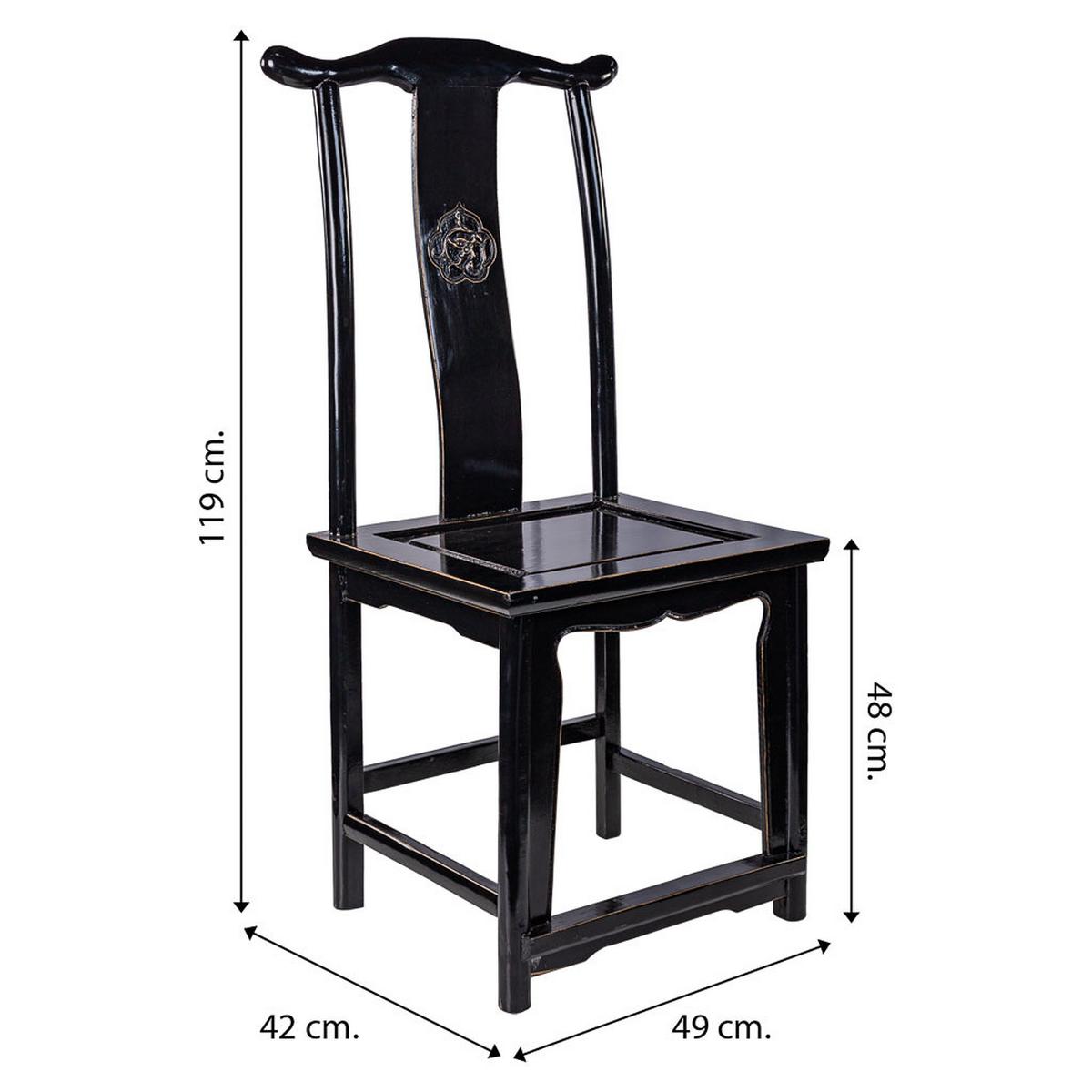 STUHL aus Holz, schwarz, 49x42x119cm - Schwarz, Holz (49/119/42cm) - Wanderlust