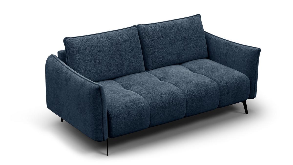 SOFA AERA 2,5-Sitzer, dunkelblau - Schwarz/Dunkelblau, Holz/Textil (187/89/96cm) - Wozimo