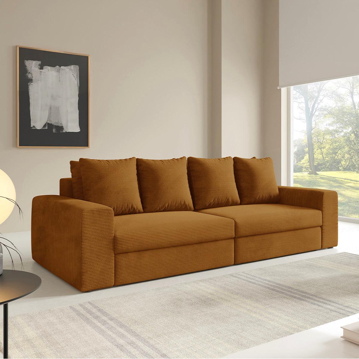 SOFA Paola 3 Sitzplätze Senfgelb - Gelb, Holz (272/86/120cm) - Petits-meubles