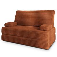 BETTSOFA LADIA aus Schaumstoff Kordstoff Braun Schlaffunktion - Braun, Textil (140/86/60cm) - MASSENO