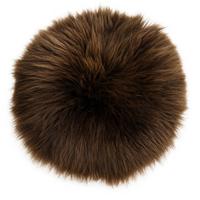 SITZKISSEN Schaffell rund 40 cm Weiß Braun Grau - Braun, Fell (40/40cm) - Provellus