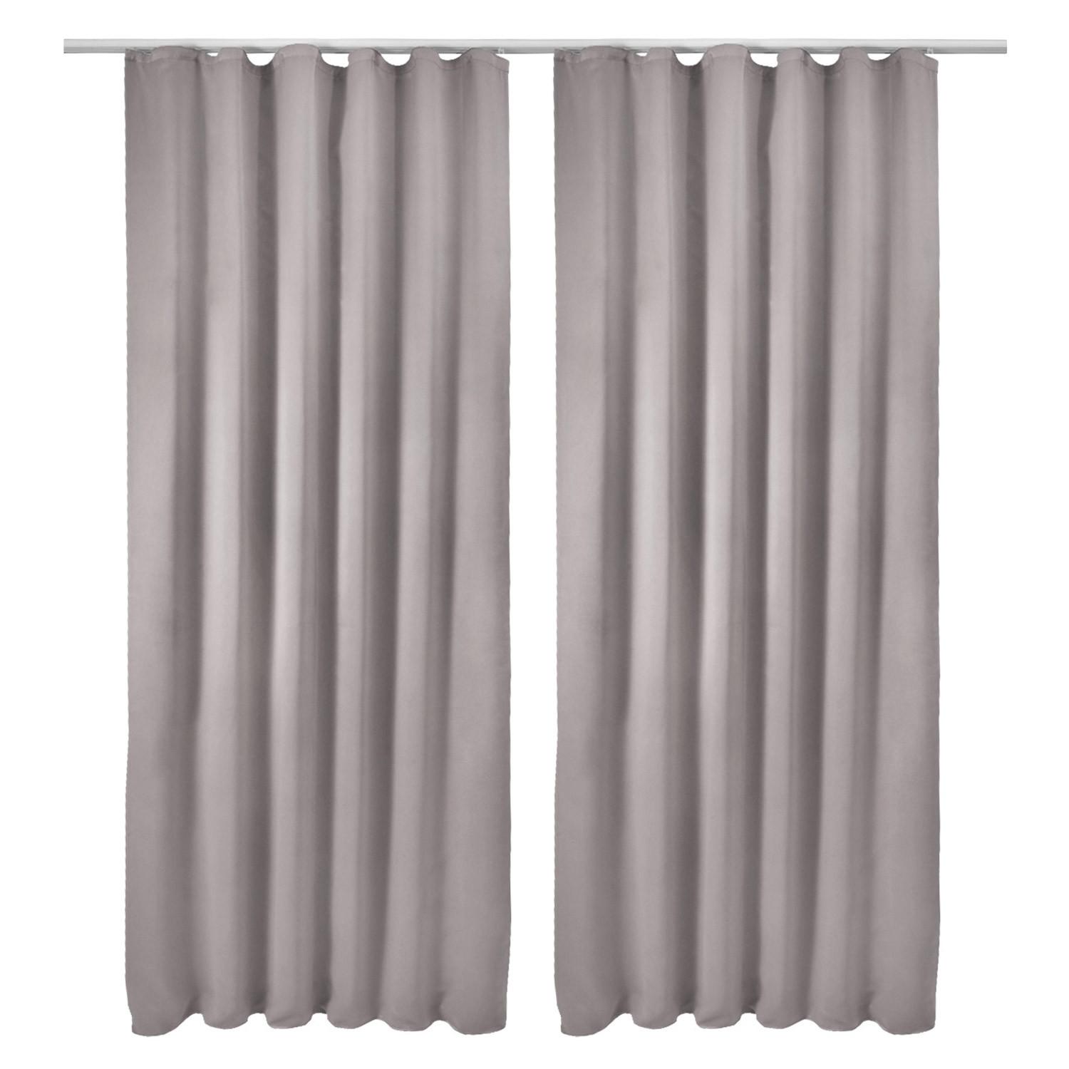 VORHANG Amelie BK mit Kräuselband 140x245cm Grau (2tlg) - Grau, Textil (140/245/1cm) - Beautissu 