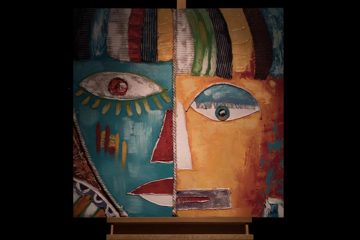 ACRYLBILD HANDGEMALT 80/80 cm - Multicolor, Holz/Textil (80/80cm) - KUNSTLOFT