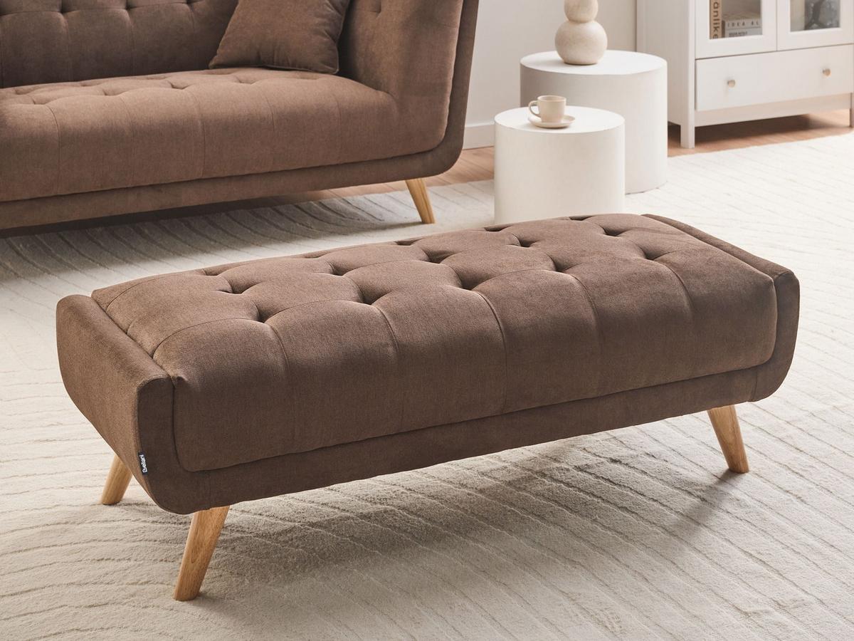 OTTOMANE Stoff Dunkelbraun Habo - Hellbraun, Textil (134/42/60cm) - Beliani