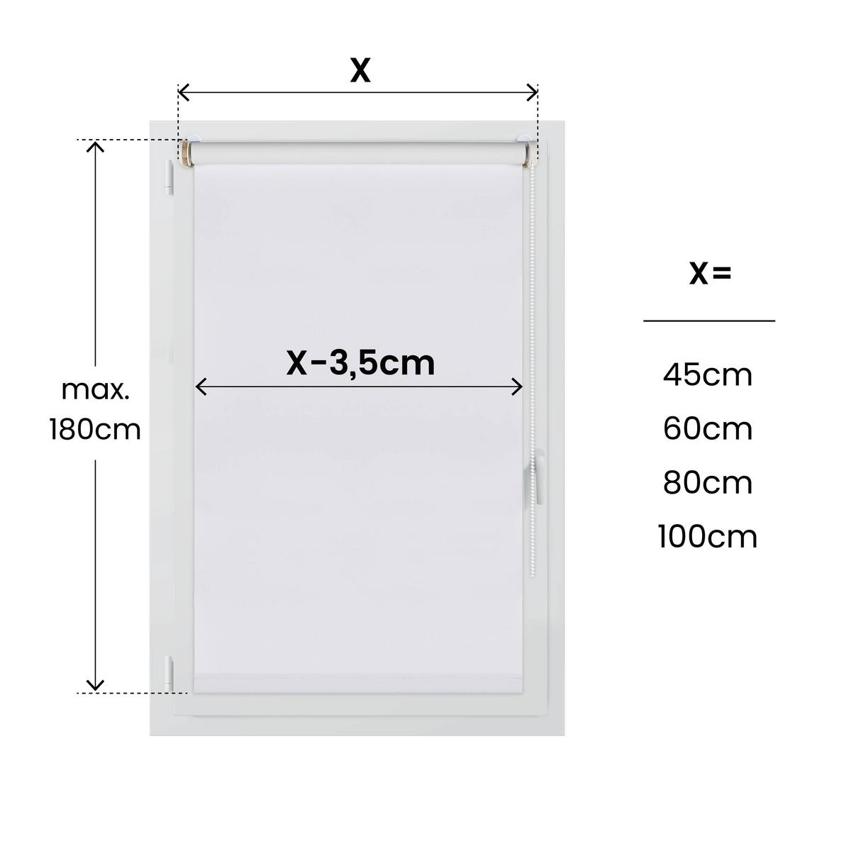 VERDUNKELUNGSROLLO Moon Easyfix Weiß 60x180 - Weiß, Kunststoff (60/180/1cm) - STORESDECO