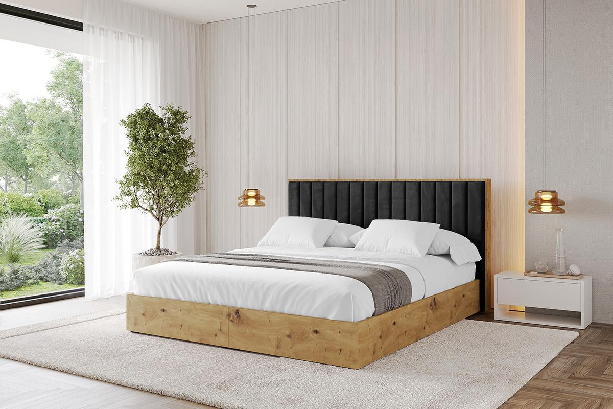 POLSTERBETT mit Bettkasten und Lattenrost, Bett mit Matratze H3/H4 - ENZO4 180x200 Schwarz - Schwarz, Holzwerkstoff/Textil (180/200cm) - ALTDECOR