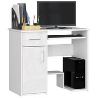 SCHREIBTISCH Weiß, Weiß Glanz 74/90/50 - Weiß, Holzwerkstoff (90/50/74cm) - RAUMHIRSCH FURNITURE