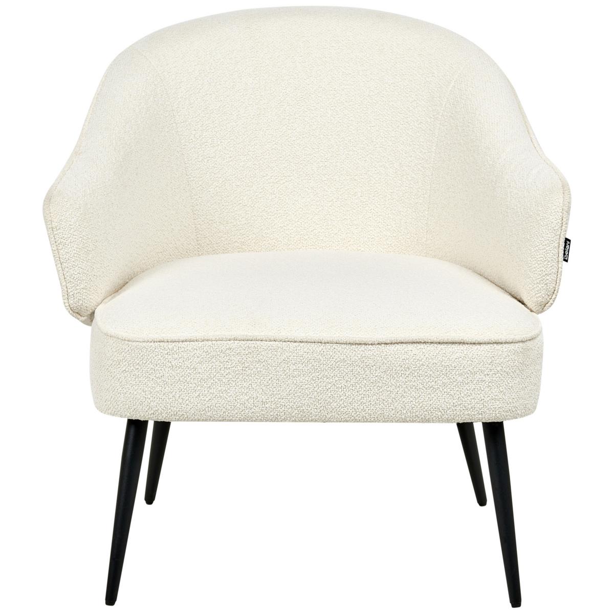 SESSEL Cremeweiß Kayla - Schwarz/Weiß, Textil (70/77/76cm) - Beliani
