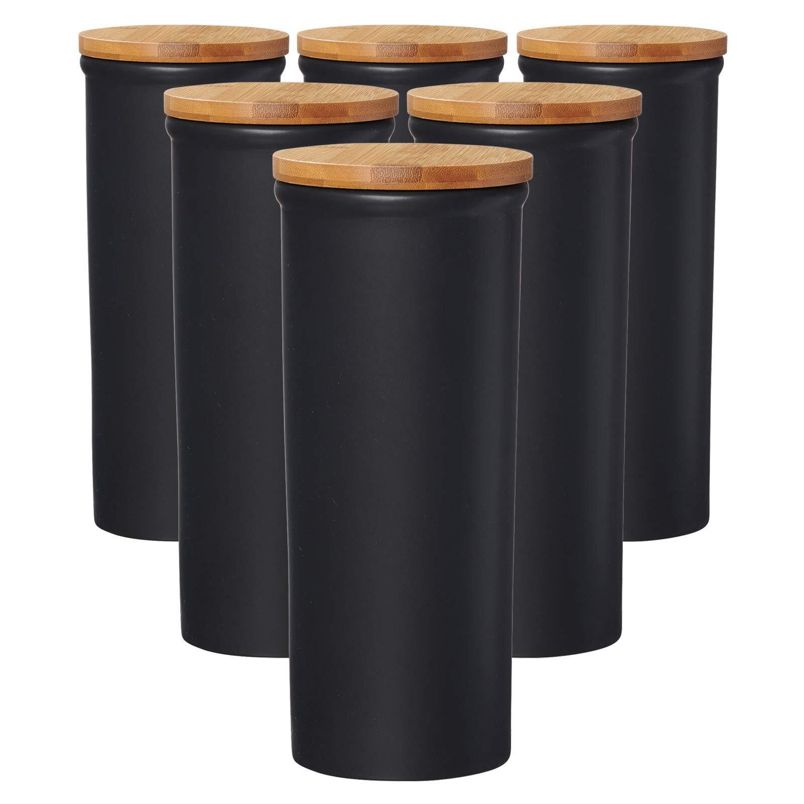 VORRATSDOSEN Jasper schwarz-braun 1,6 l 6er Set - Schwarz/Braun, Keramik (11/27/11cm) - Ritzenhoff Breker