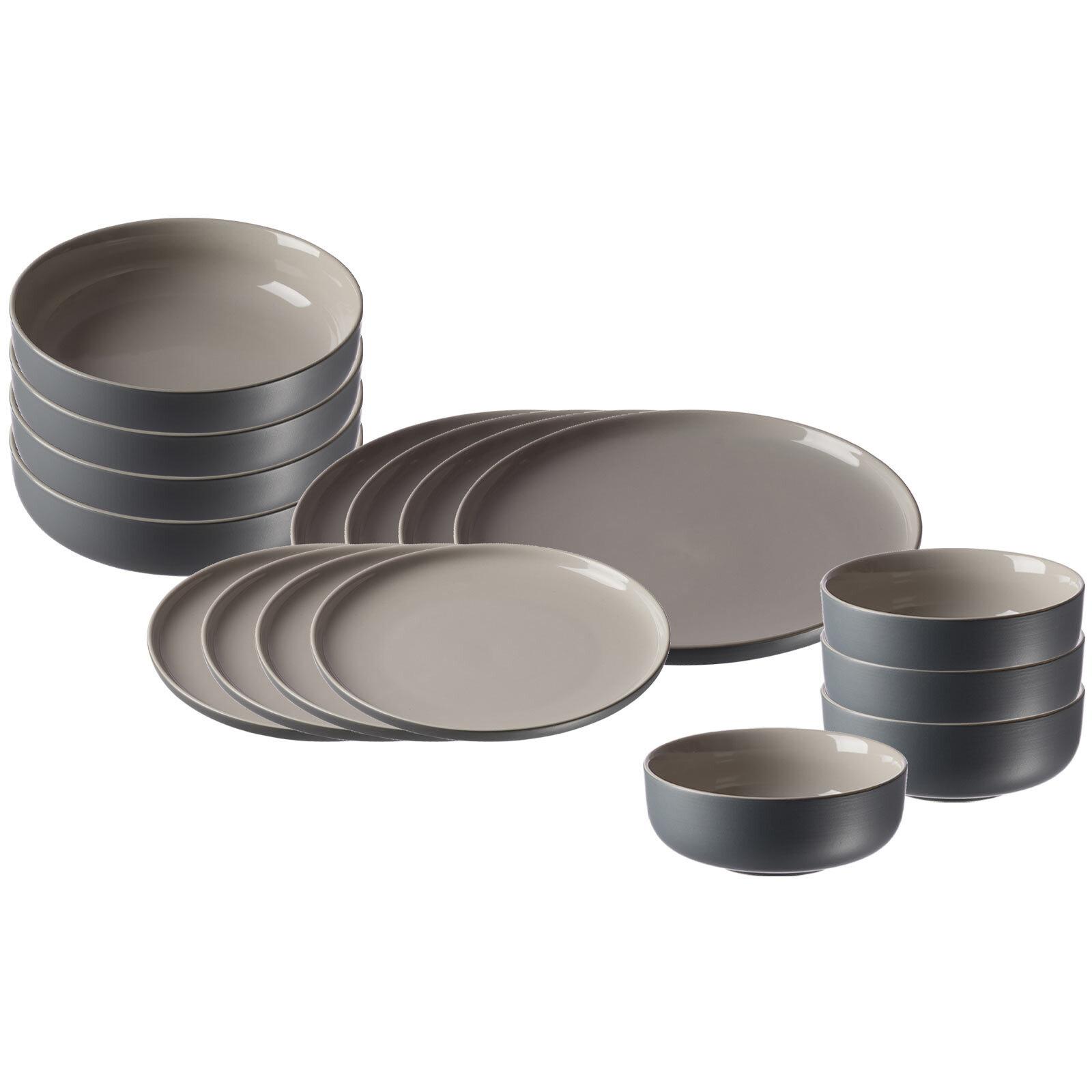 EINSTEIGER-SET Jasper grau 16-tlg. - Grau, Keramik (2/2/2cm) - Ritzenhoff Breker