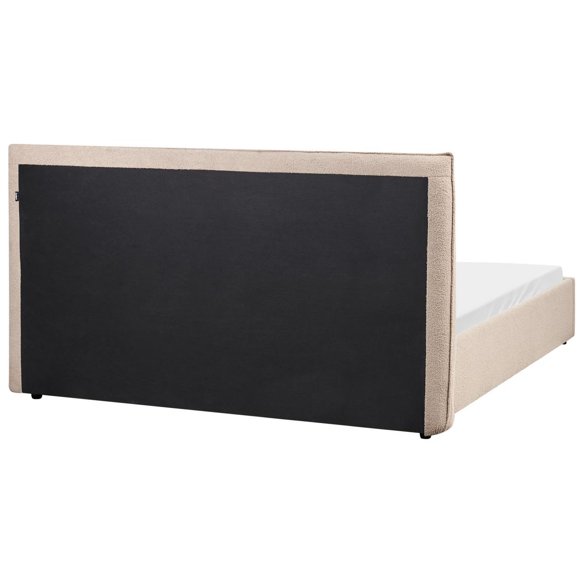 BETT mit Lattenrost 160/200 cm Bouclé Taupe Lavaur - Taupe, Textil (160/200cm) - Beliani