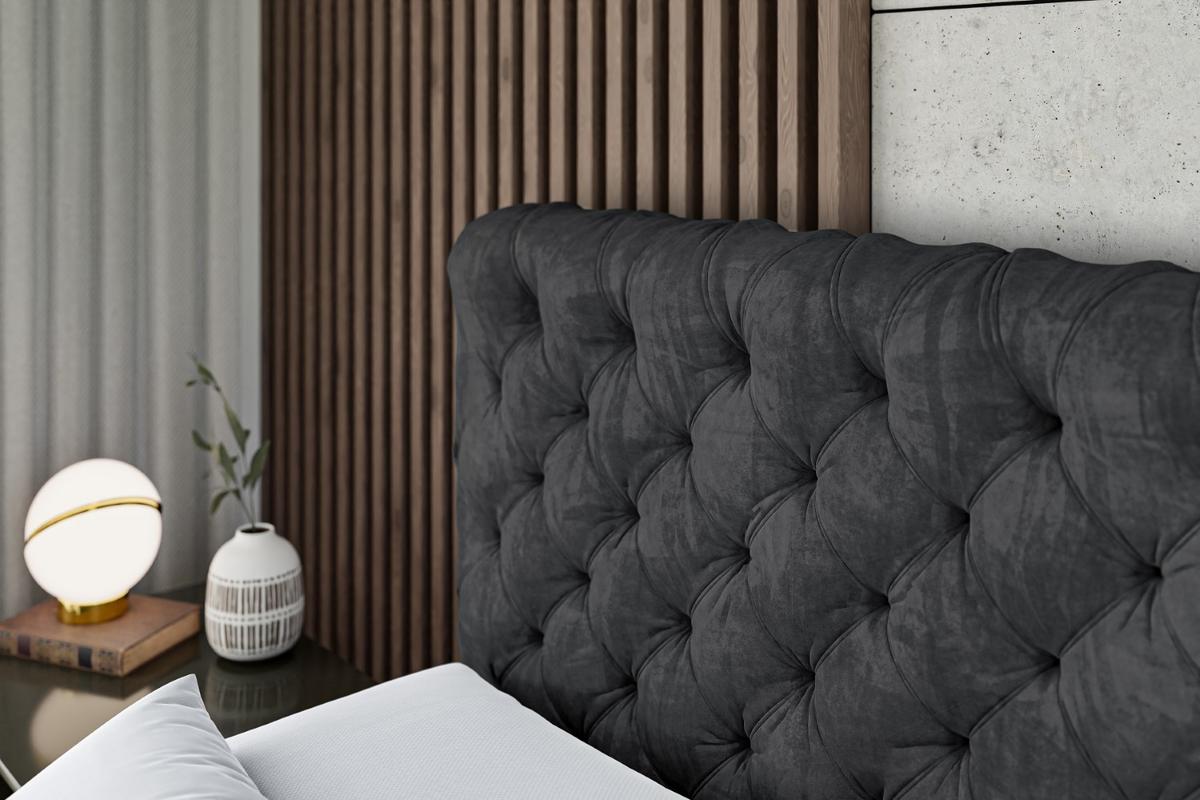 BOXBETT mit Matratze H3 und Lattenrost - BOXI8 - 140x200 cm Schwarz - Schwarz, Holzwerkstoff (140/200cm) - ALTDECOR