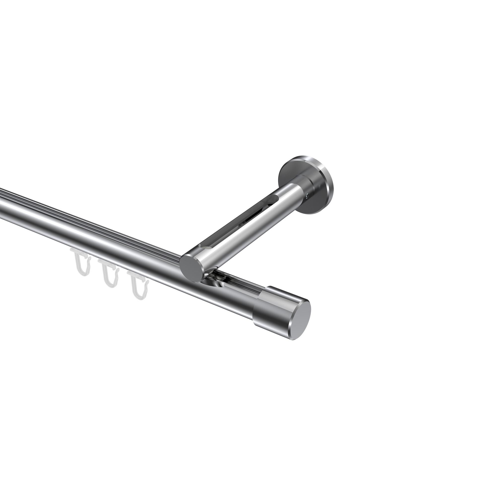 GARDINENSTANGE INNENLAUF Siteno Santo 280 cm (geteilt in 2 x 140 cm), 1-läufig, 20 mm Ø Chrom - Chromfarben, Metall (280cm) - INTERDECO