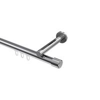 GARDINENSTANGE INNENLAUF Siteno Santo 280 cm (geteilt in 2 x 140 cm), 1-läufig, 20 mm Ø Chrom - Chromfarben, Metall (280cm) - INTERDECO