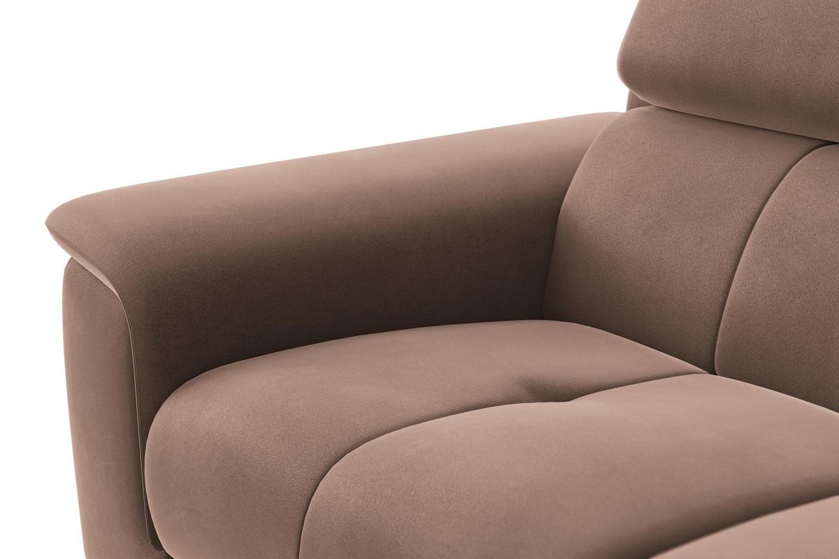 SOFA FIERO 2-Sitzer, Brauner Veloursstoff - Schwarz/Braun, Holz/Textil (170/82/103cm) - Courtois Laville