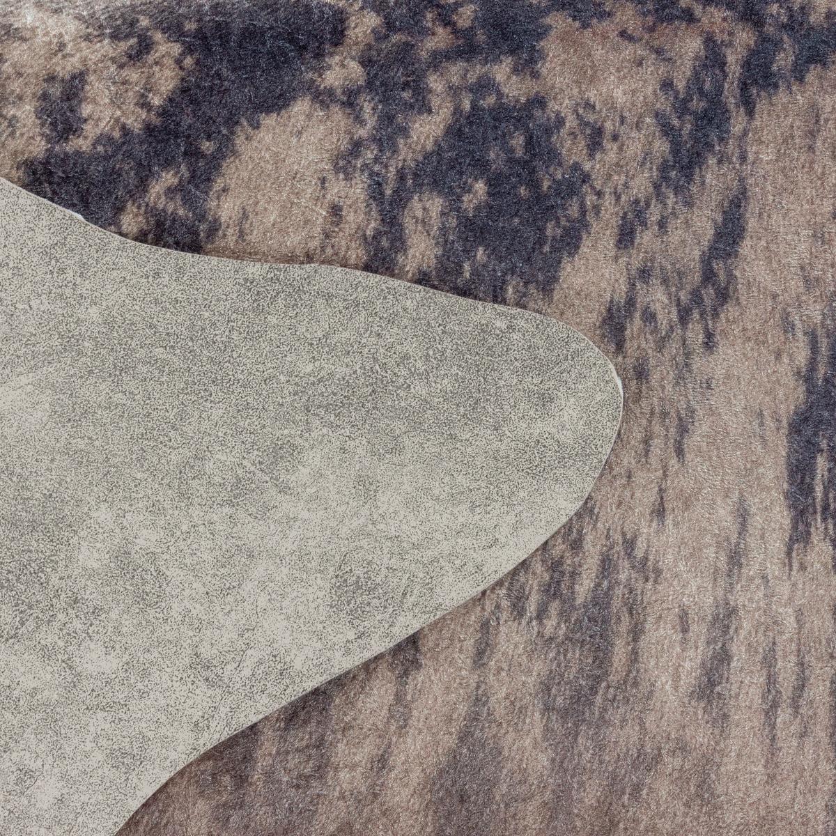 TEPPICH Flachgewebe GASTEIN in Braun, in Rindsleder-Optik, aus Polyester, 150 x 200 cm - Braun, Textil (200/150cm) - KADIMA DESIGN