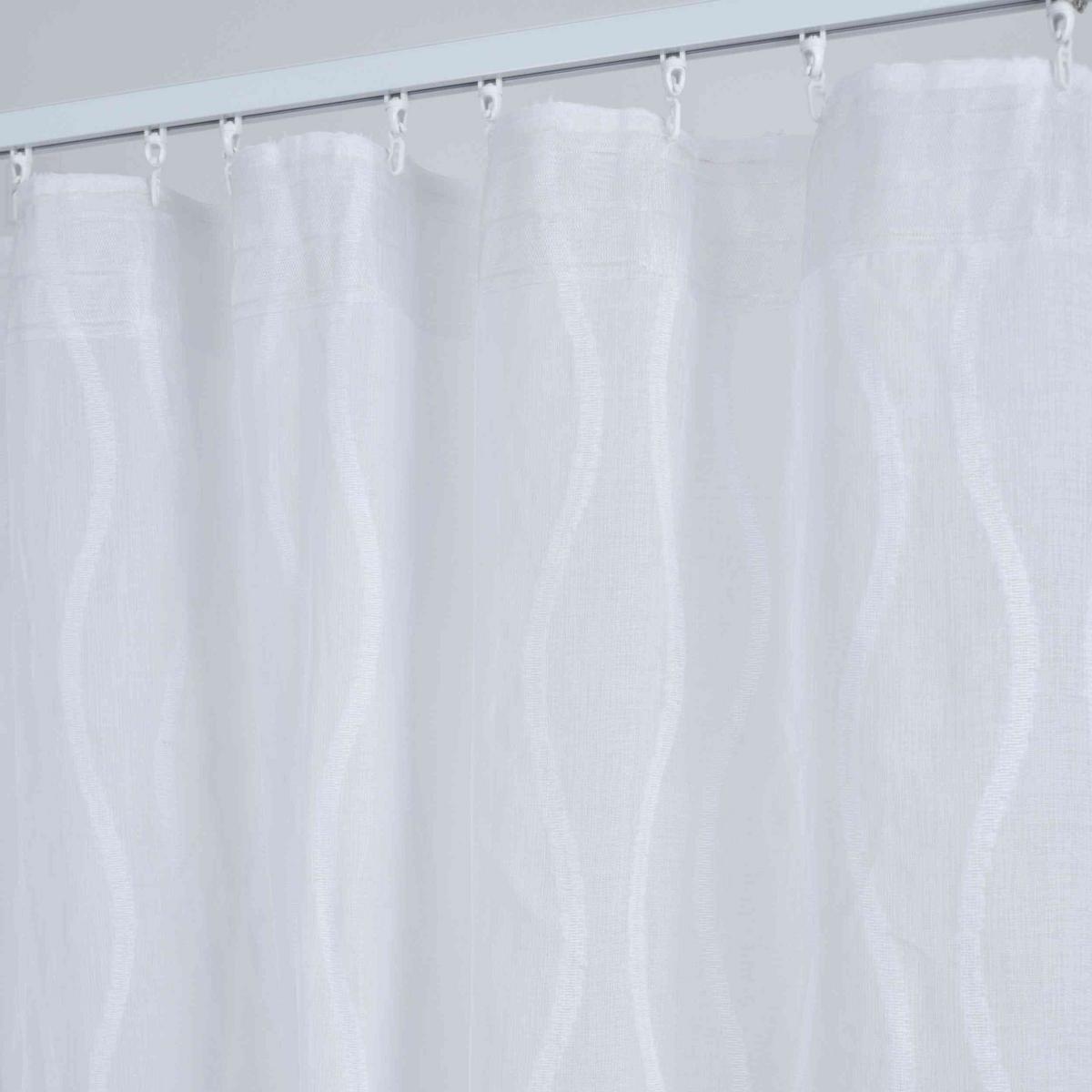 VORHANG VALENCIA HxB 245x140 cm Natur Waves - Weiß, Textil (145/245cm) - Gardinenbox