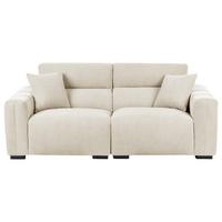 3-SITZER-SOFA Stoff Hellbeige Fauskan - Beige, Textil (203/84/96cm) - Beliani