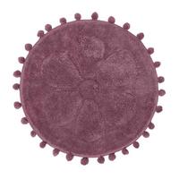 BADEMATTE Blume rund 60 cm, Baumwolle - Lila, Textil (60/60cm) - Homescapes