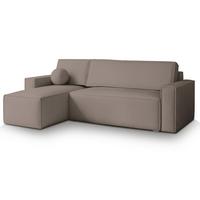 ECKSOFA RAVELO P Beige Kordstoff mit Schlaffunktion - Beige/Grau, Holz/Kunststoff (240/140cm) - MASSENO