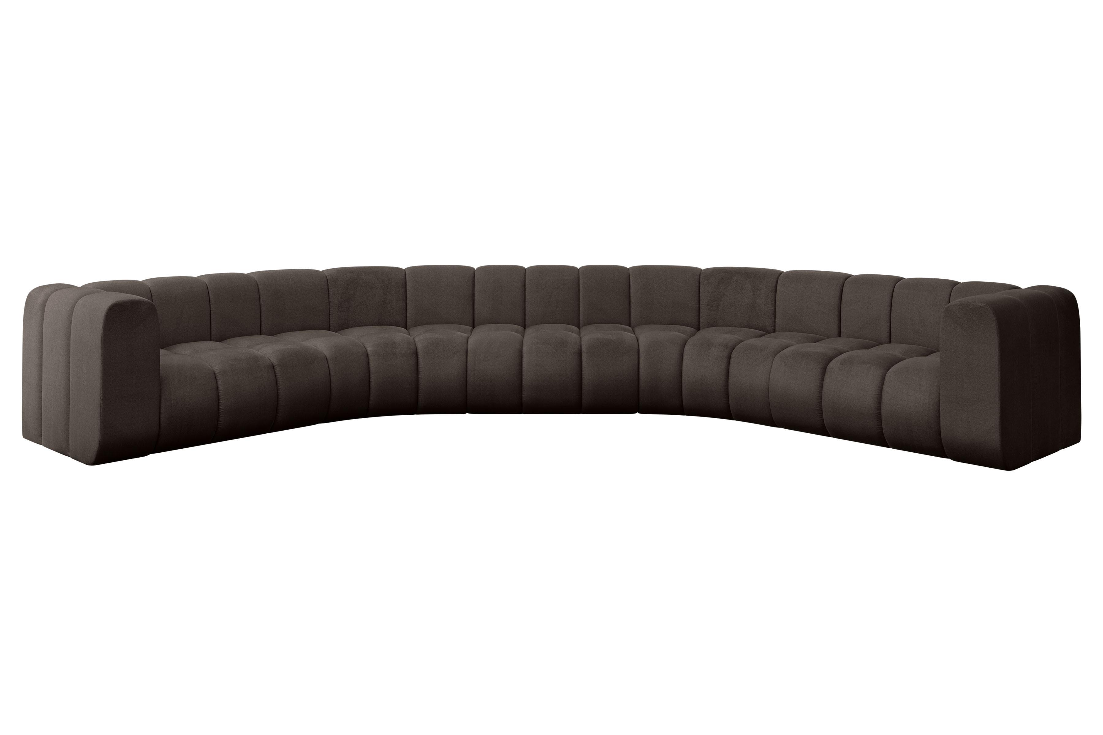 WOHNLANDSCHAFT modulares Sofa Lazro-U1 - 373x373x70 cm Braun - Braun, Holzwerkstoff/Textil (373/70/373cm) - ALTDECOR