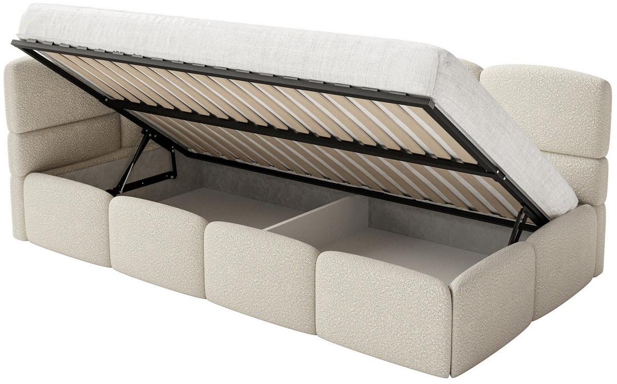KINDERBETT Cloudy Hellbeige120 cm, Bouclé - Ecru/Schwarz, Kunststoff/Textil (120/200cm) - Selsey
